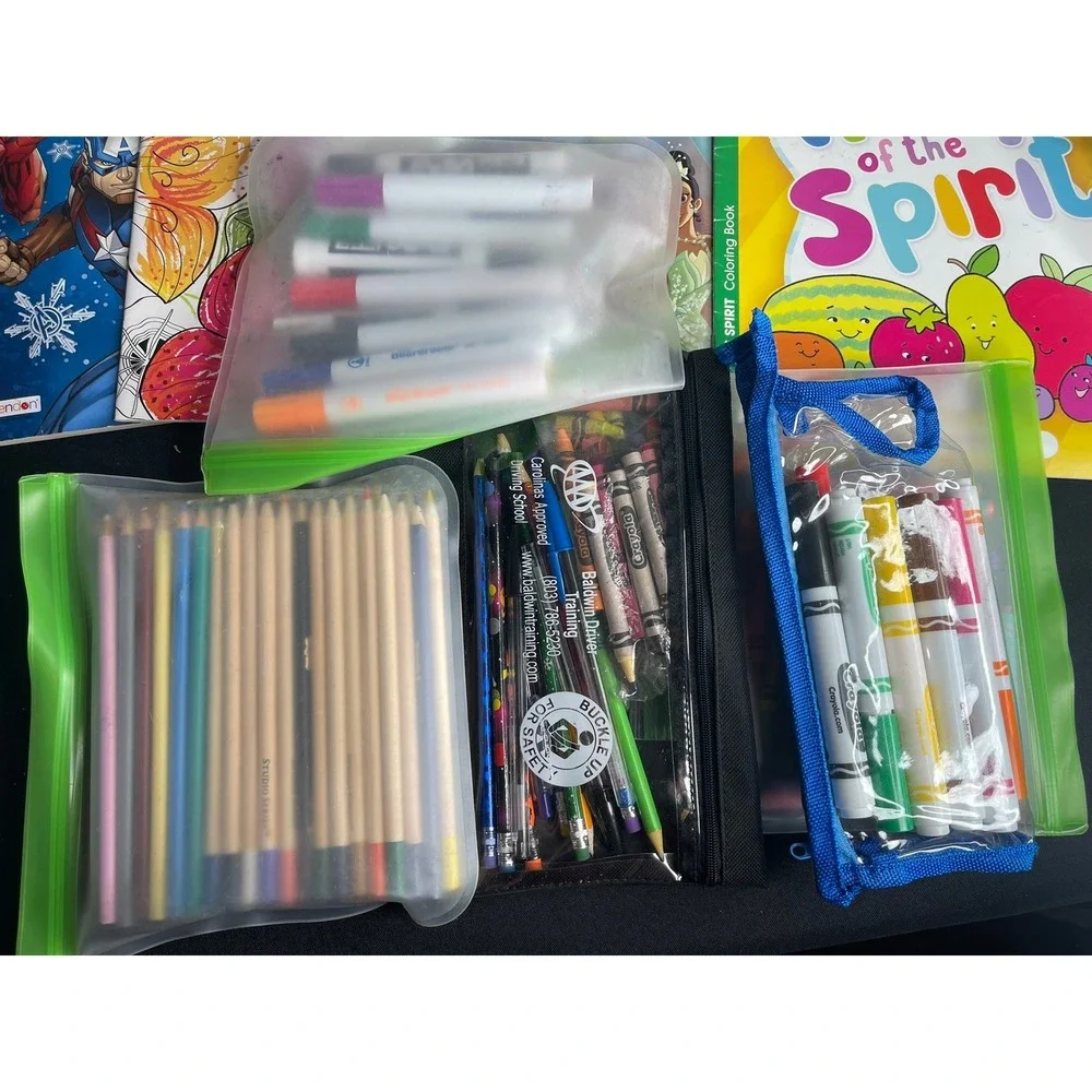 Kids Art Activity Lot Disney Princess Marvel Sesame Street Markers Pencils Books